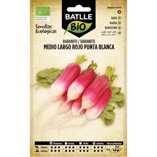Compra RABANITO MEDIO LARGO ROJO PUNTA BLANCA ECOLÓGICO (100 gr.). en la tienda online Fito Agrícola