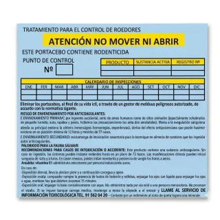 Compra ETICHETĂ ADEZIVĂ PENTRU STAȚII DE MOMELIRE PENTRU RODENTICIDE - Albastru 110x100 (1 buc.) en la tienda online Fito Agrícola